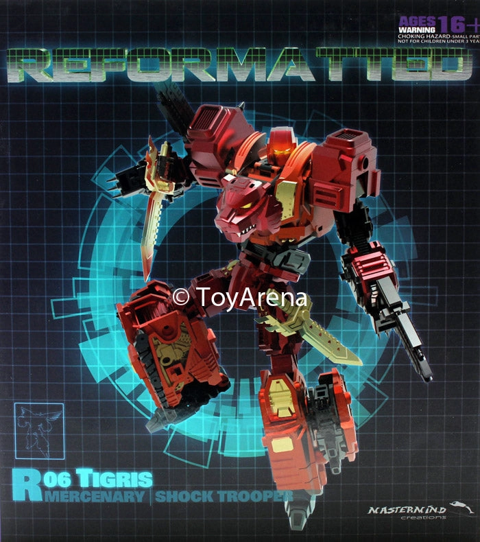 R-06 Reformatted Tigris the Shock Trooper Action Figure Feral Con Mastermind Creations Collectible Model Display Cabinet