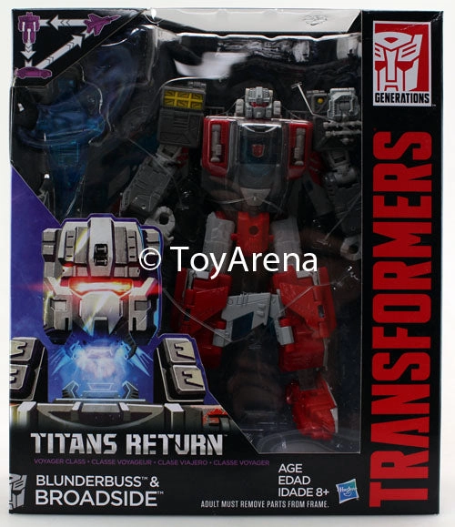 Transformers Generations Titans Return Voyager Class Blunderbuss and Broadside Figure Collectors Statue Shelf Display