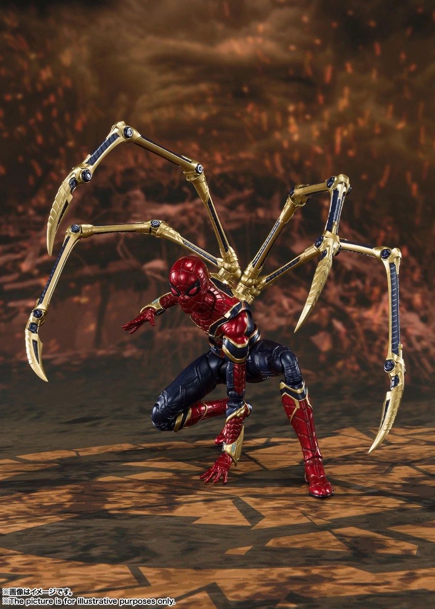 S.H. Figuarts Avengers: Endgame Iron Spider-Man Final Battle Edition Action Figure (USA Ver.) Alphabet Toy Chemical Reaction
