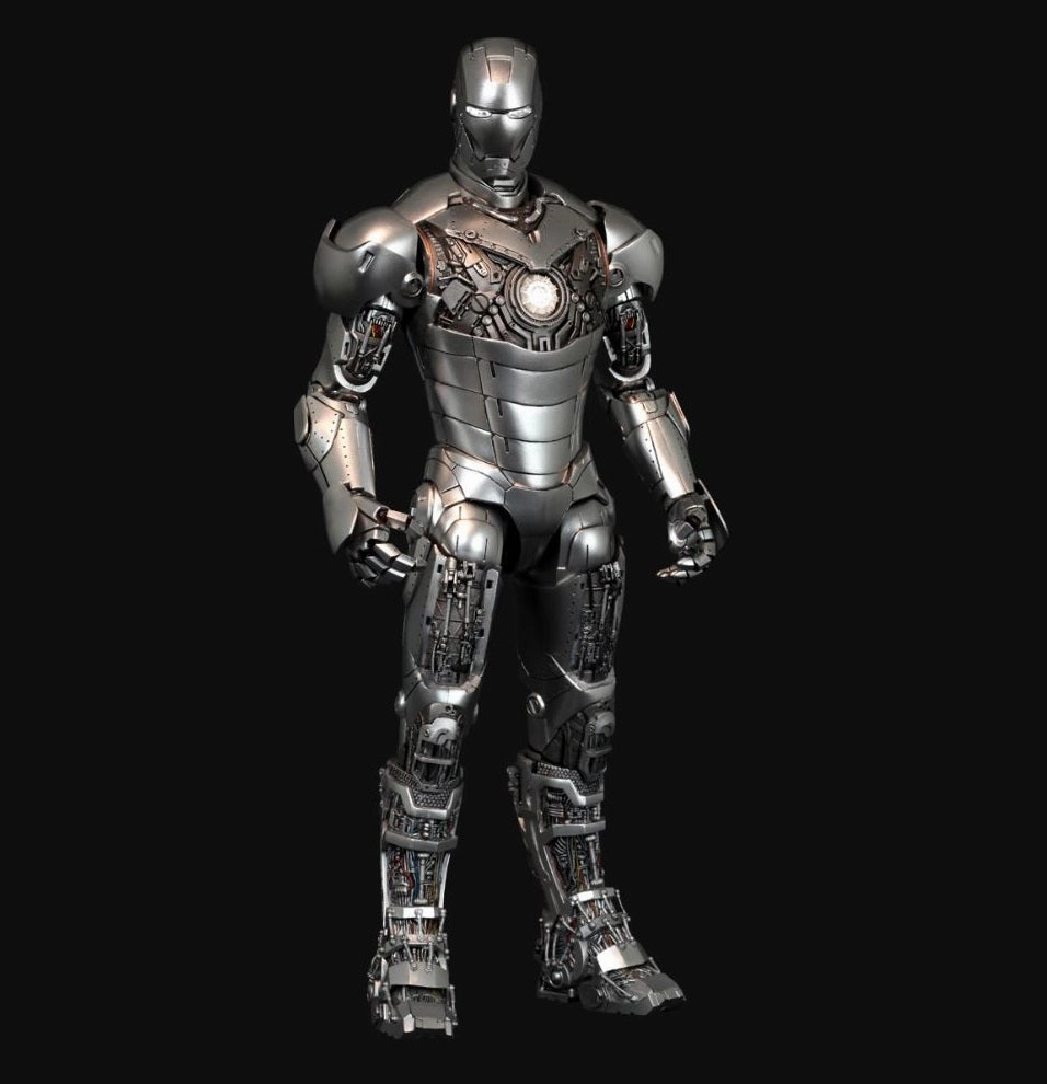 Stone Statue Hot Toys 1/6 Iron Man 2 Iron Man Mark II 2 (Armor Unleashed Collector Ver.) Sixth Scale Figure MMS150