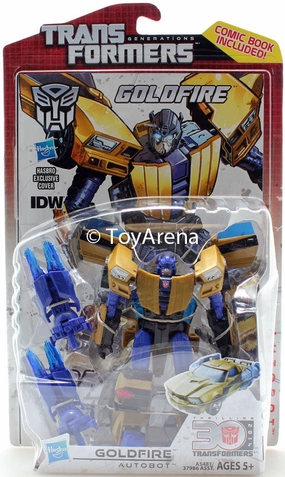 Transformers Generations Deluxe Class Goldfire Thrilling 30 Anniversary 2014 IDW Personalized Exhibit Superhero Model