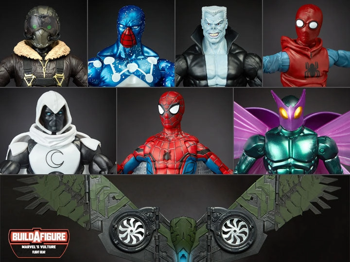 Marvel Legends Spiderman Wave 6 set of 7 BAF Vulture Action Figures Detailed Replica Variant Cover
