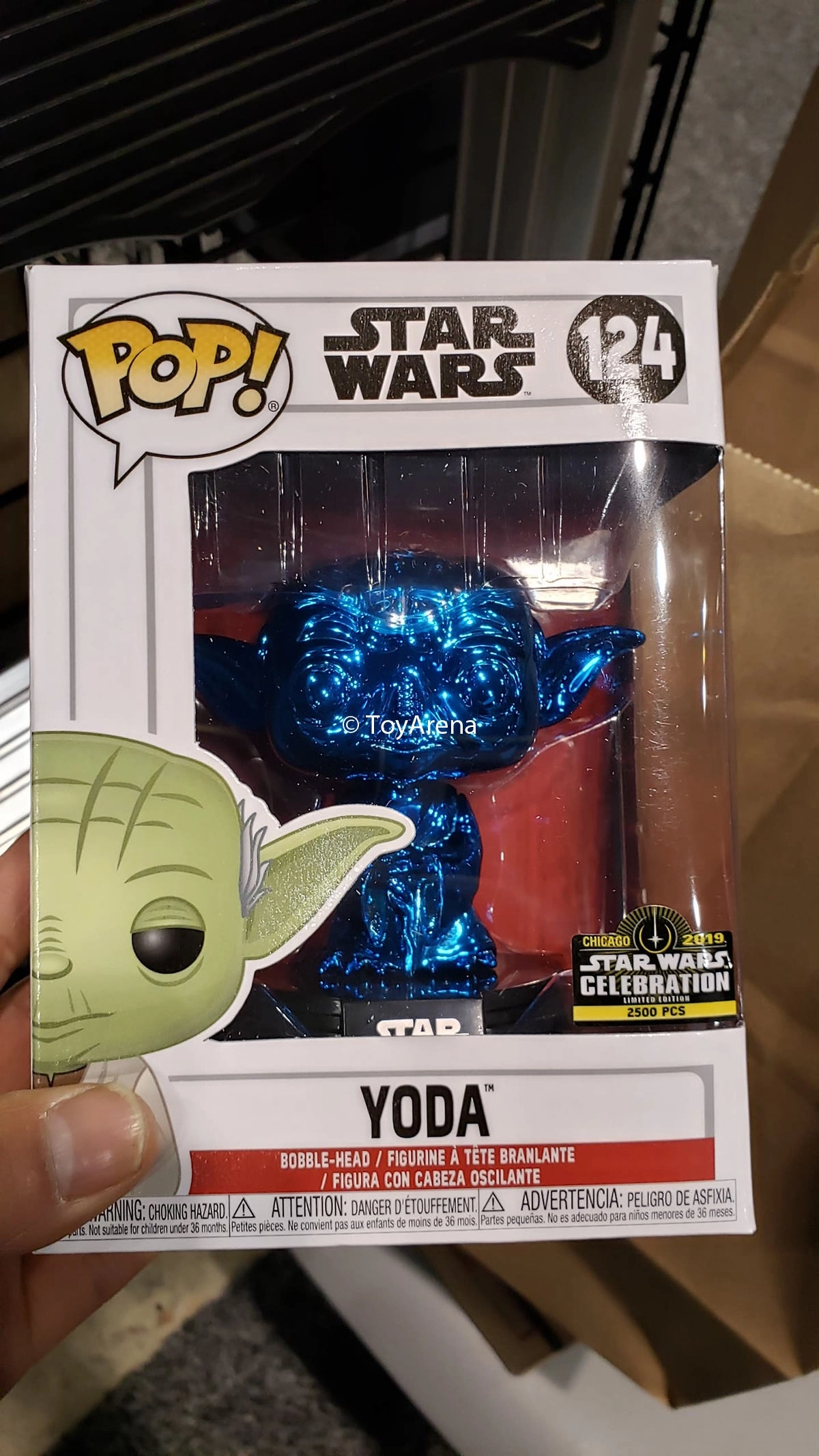 Funko Pop Blue Chrome Yoda #124 Star Wars Celebration 2019 Exclusive Steampunk Gadget
