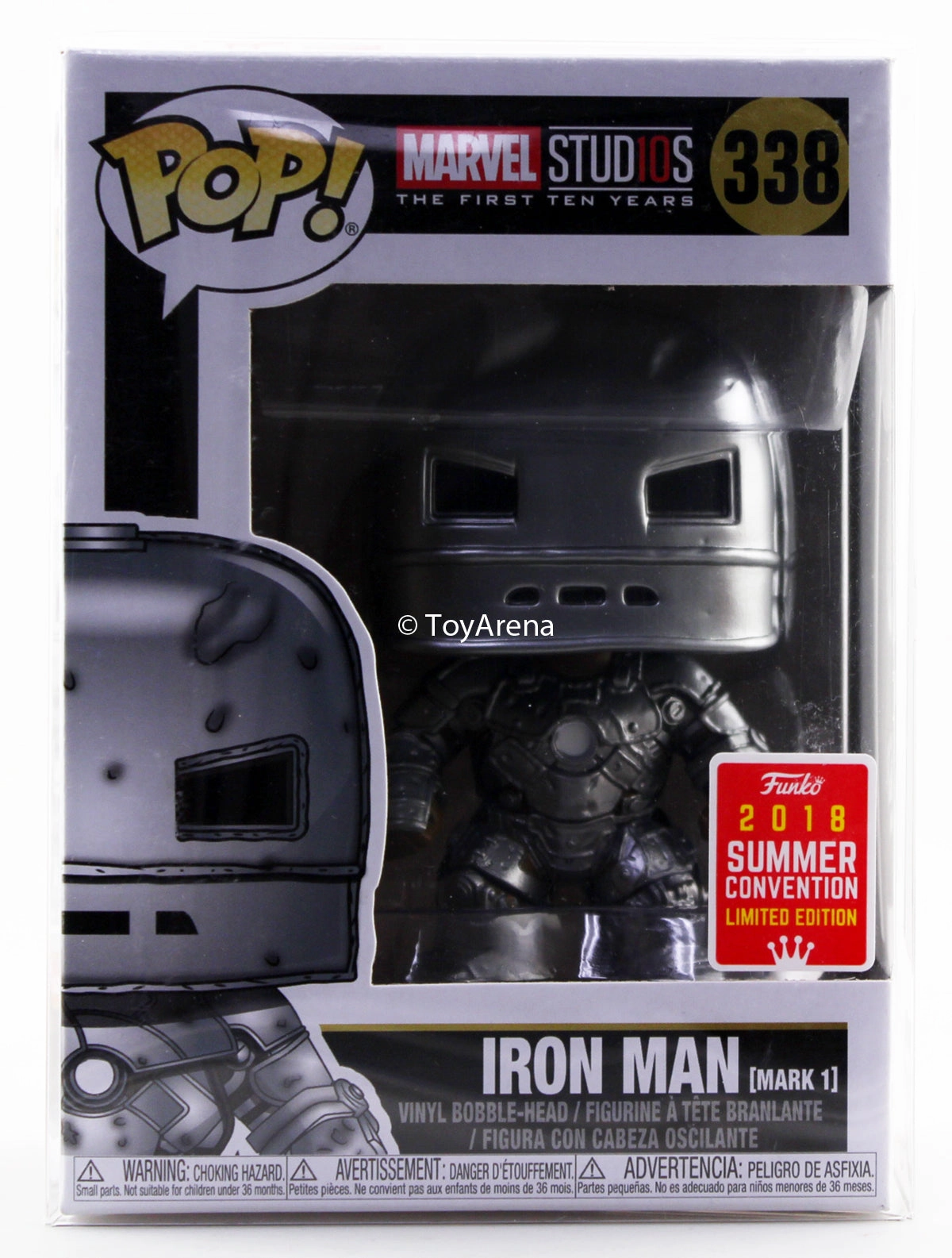 Custom Arrangement Funko Pop Iron Man Mark 1 10th Anniversary SDCC 2018 Exclusive with Sleve Case