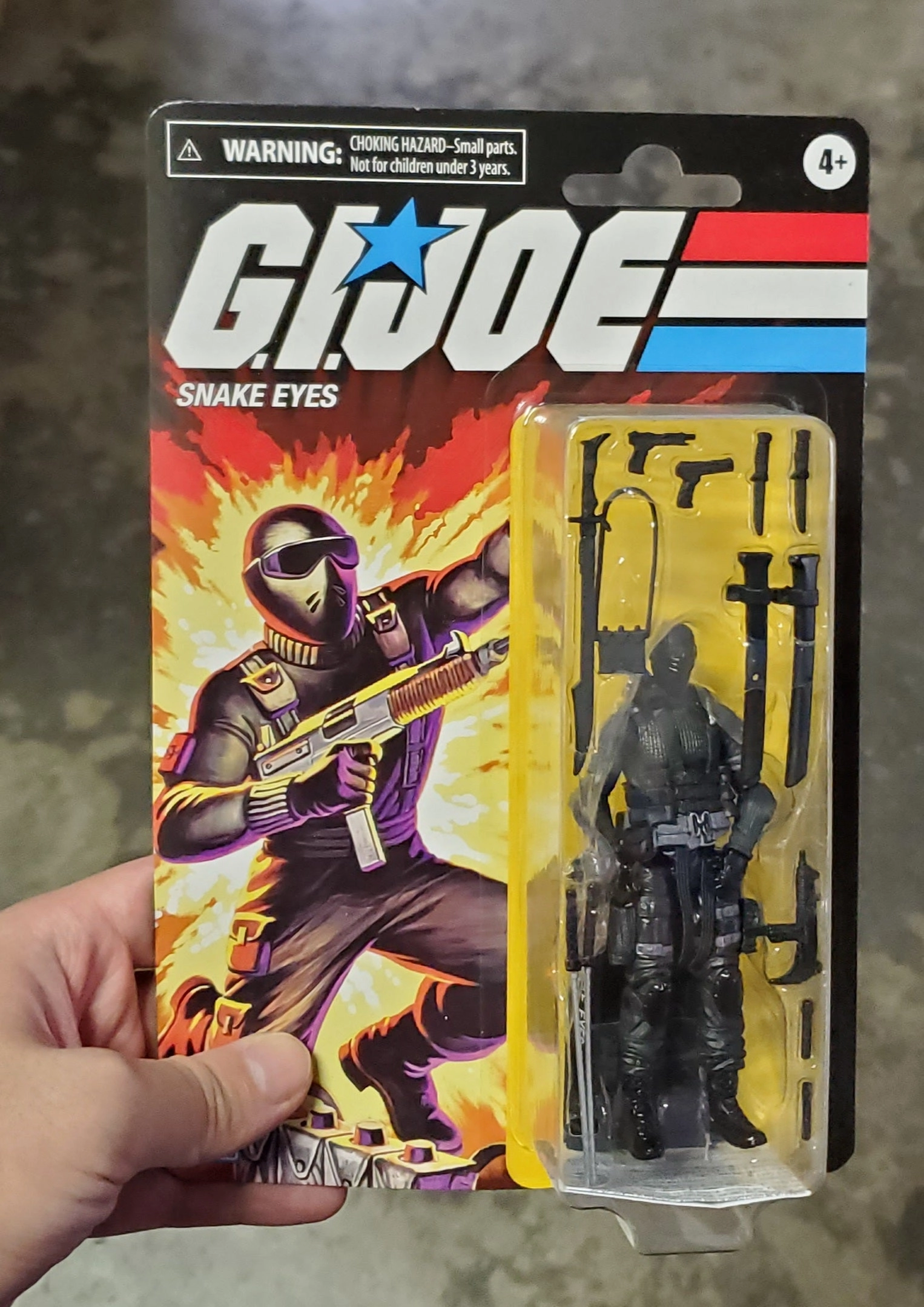 Cartoon Figure Posable Replica Hasbro Retro G.I. Joe Snake Eyes Walmart Exclusive Action Figure