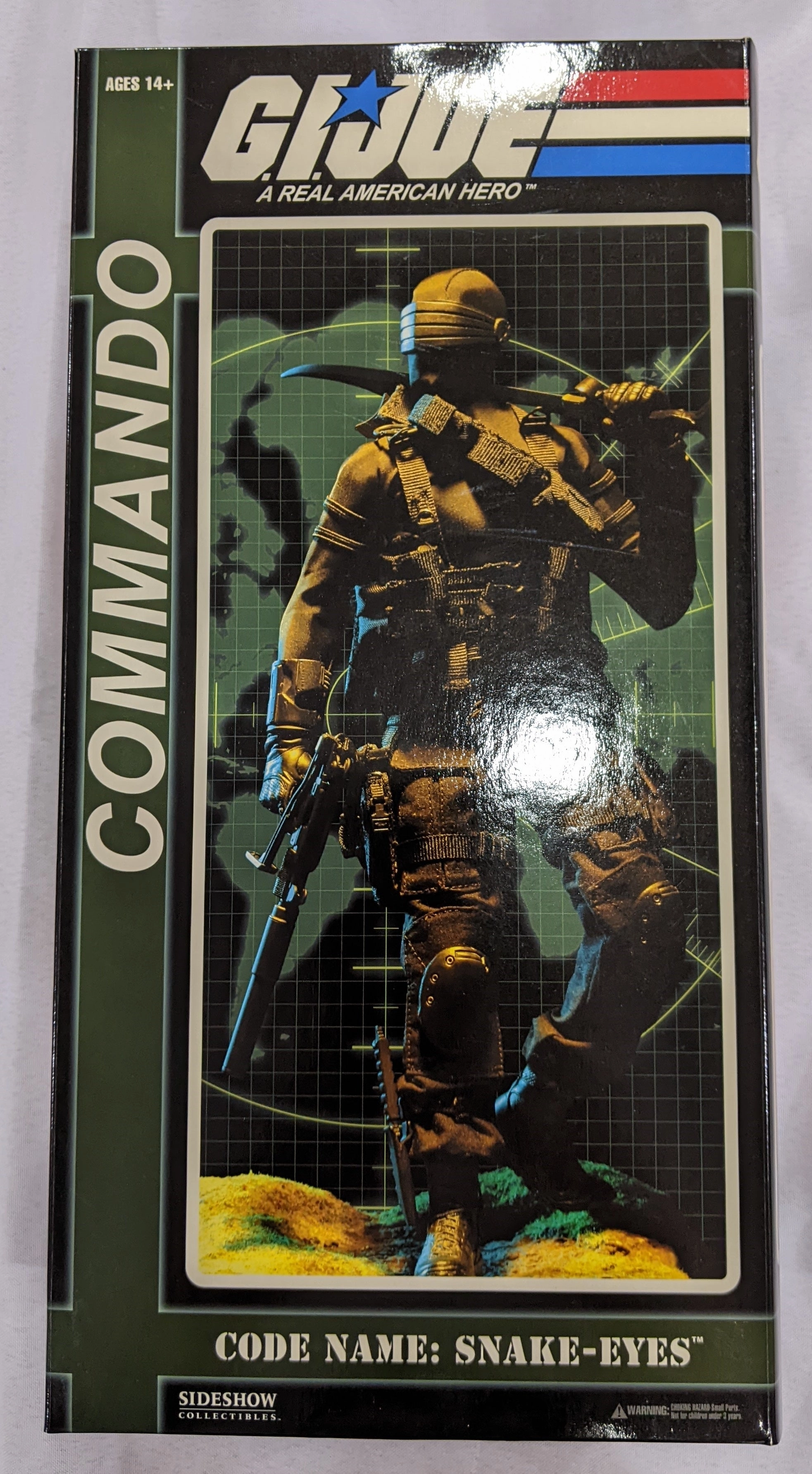 Educational Display Protective Case Sideshow Collectible 1/6 G.I. Joe Commando Snake Eyes Sixth Scale Figure - A *Open Box*