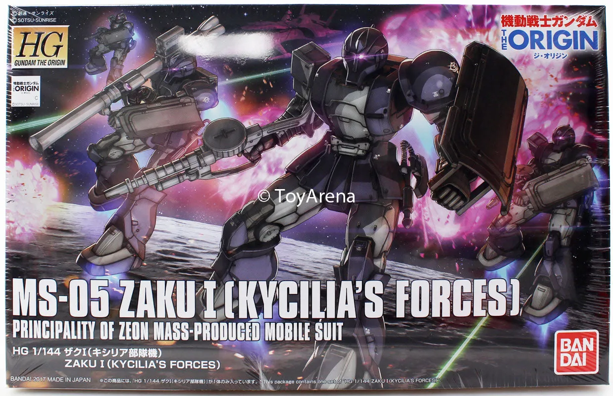 Gundam 1/144 HG The Origin #018 Zaku I Kycilia's Forces Model Kit Robot Figure Articulated Replica