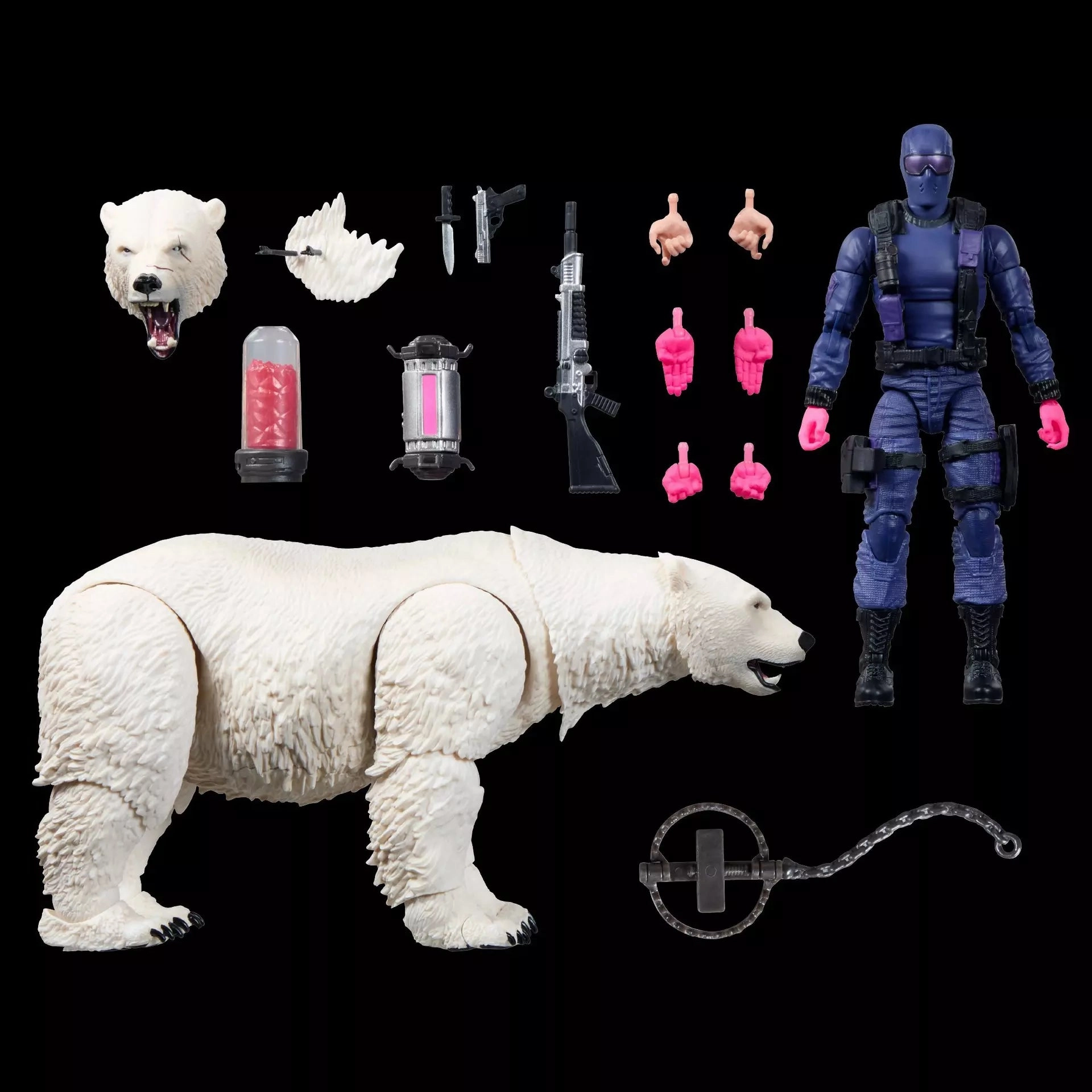 Posable Replica Hasbro G.I. Joe Classified Series #161 Snake Eyes & Polar Bear Action Figure Set