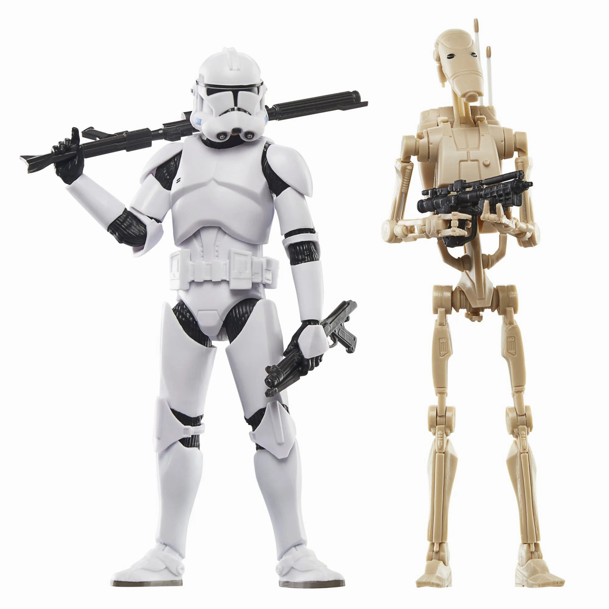 Hasbro Star Wars Black Series Clone Wars Phase II Clone Trooper and Battle Droid Exclusive 6 Inch Action Figure stress relief Monster Figure