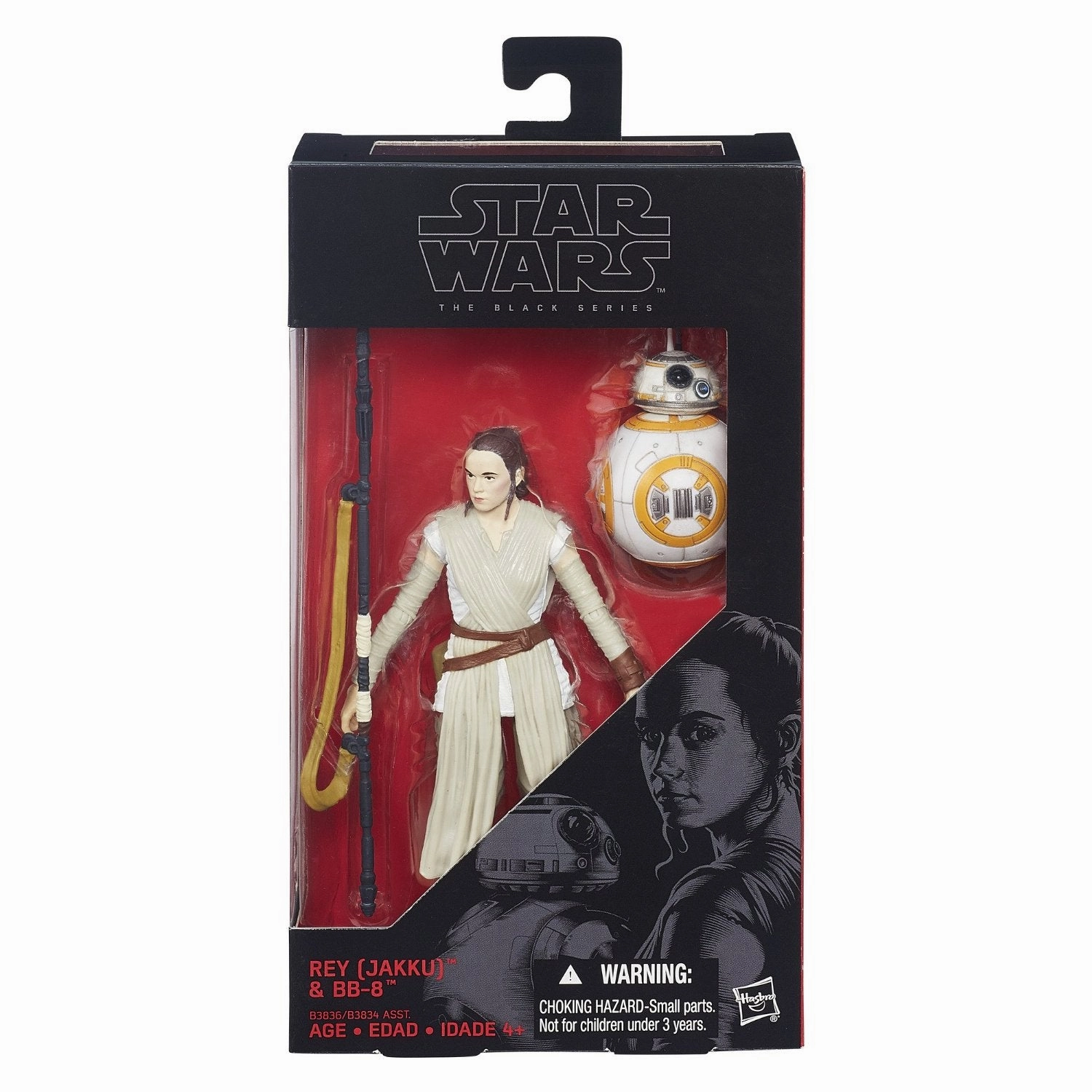Hasbro Star Wars Black Series Force Awakens #02 Rey Jakku and BB-8 6 Inch Action Figure Themed Background Anime Toy