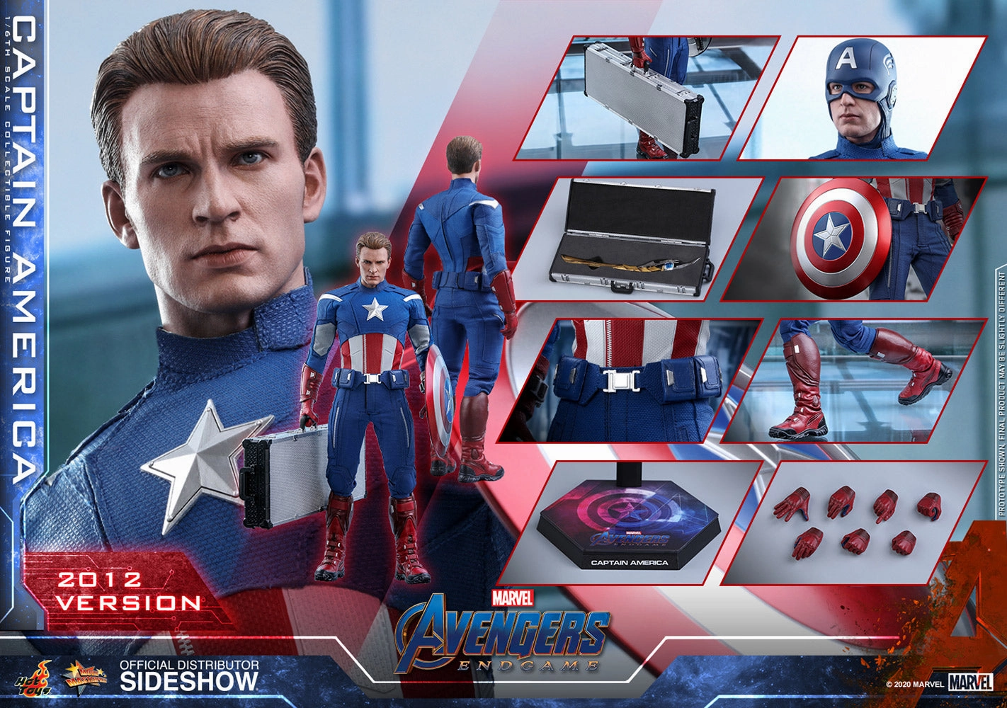 Dynamic Sculpture Hot Toys 1/6 Avengers: Endgame Captain America 2012 Ver. Sixth Scale Figure MMS563