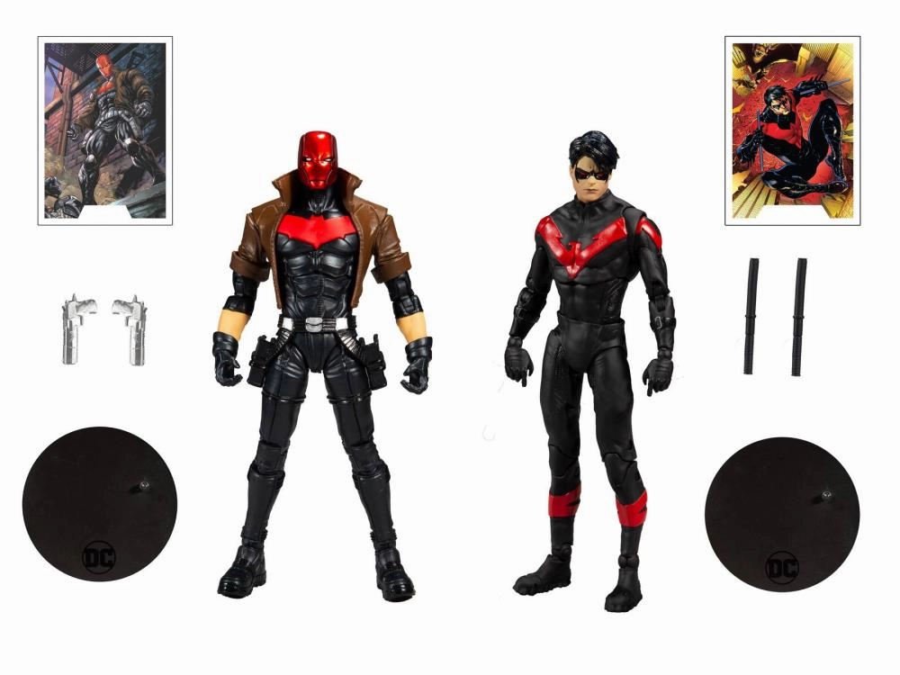 McFarlane Toys DC Multiverse Nightwing and Redhood Two-Pack Action Figure Superhero Statue Diorama Accent