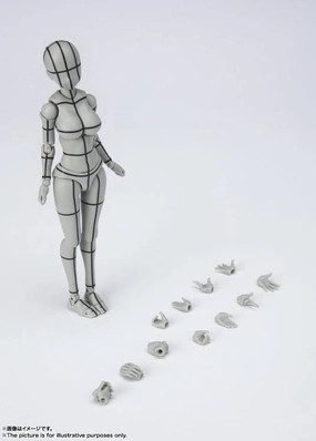Leadership Training S.H. Figuarts Woman Female Body Chan (Yabuki Kentaro Ver.) Wireframe Gray Color Ver. Action Figure