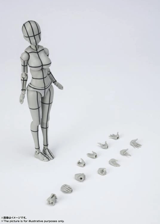 Leadership Training S.H. Figuarts Woman Female Body Chan (Yabuki Kentaro Ver.) Wireframe Gray Color Ver. Action Figure