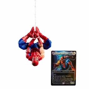 Vintage Statue Marvel Legends Magic The Gathering Battle-Damaged Spider-Man Action Figure W/ MTG Card