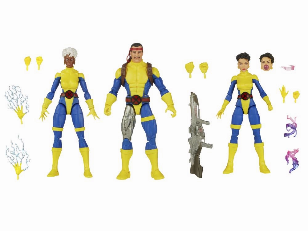 Media Attention Battle Pose Marvel Legends The Uncanny X-Men 60th Anniversary Forge, Storm, and Jubilee 3 Pack Action Figure