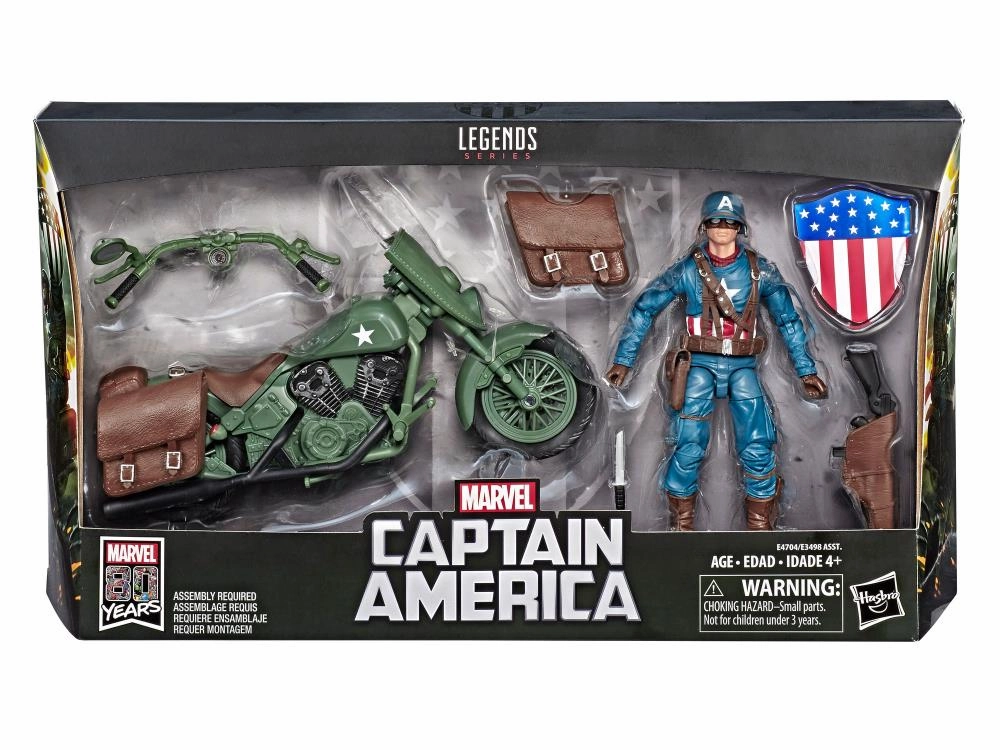 Kids Room Contemporary Home Marvel Legends Ultimate Captain America with Motorcycle Action Figure