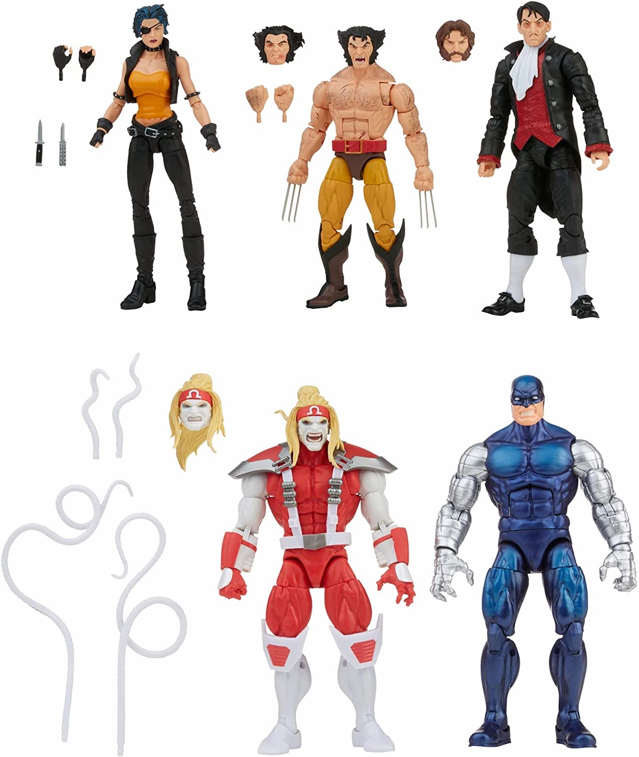 Anime Figure Marvel Legends Wolverine 5 Pack with Omega Red, Cyber, Callisto, Jason Wyngarde Action Figures