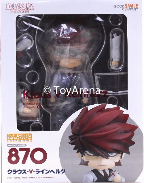 Cyber Pet Interior Decor Nendoroid #870 Klaus V Reinherz Blood Blockade Battlefront & Beyond