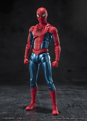 S.H. Figuarts Spider-Man: No Way Home Spiderman (New Red and Blue Suit) Action Figure Magic Carpet