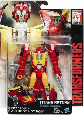 Transformers Generations Titans Return Deluxe Class Hot Rod & Firedrive Action Figure Tool Accessory Fireplace Mantel