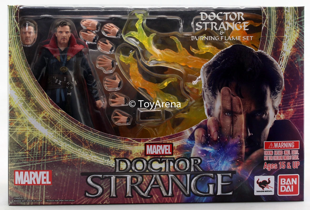 S.H. Figuarts Marvel Doctor Strange & Burning Flame Set Dr. Strange Action Figure Love Express Non toxic