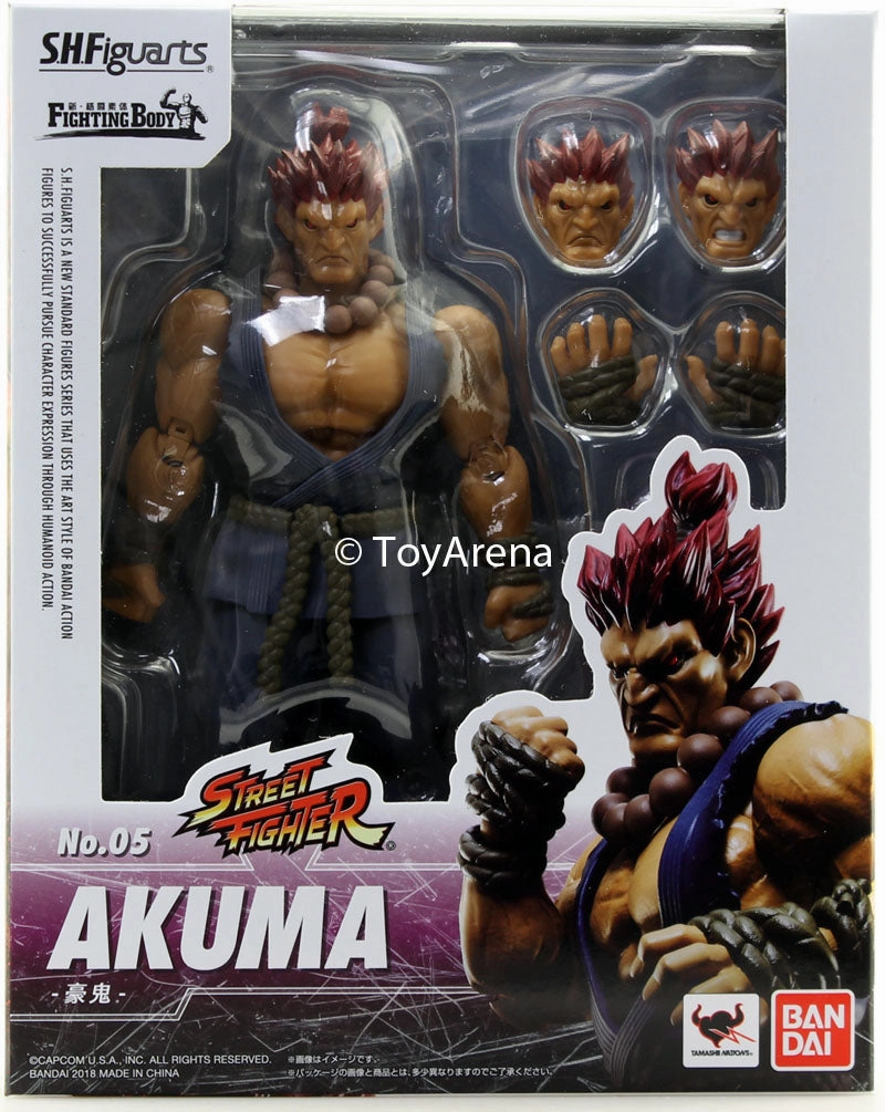 S.H. Figuarts Street Fighter V (5) Akuma Action Figure Green Energy Ride On Toy