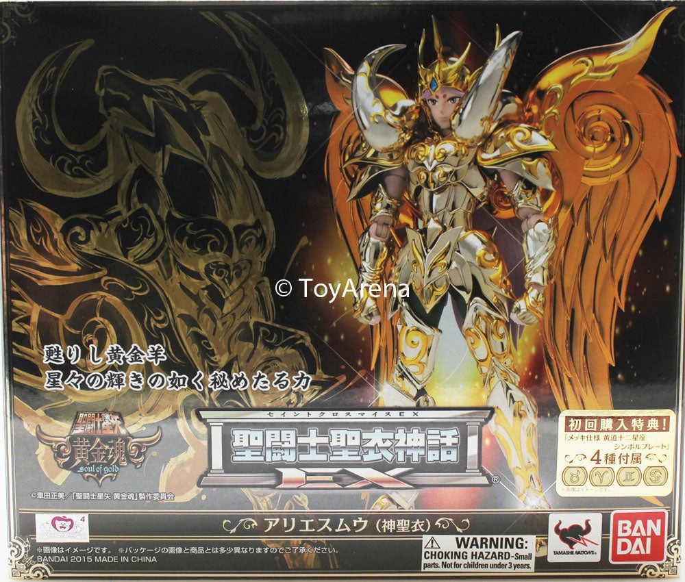 Saint Seiya Myth Cloth EX God Cloth Aries Mu Action Figure Fireplace Mantel