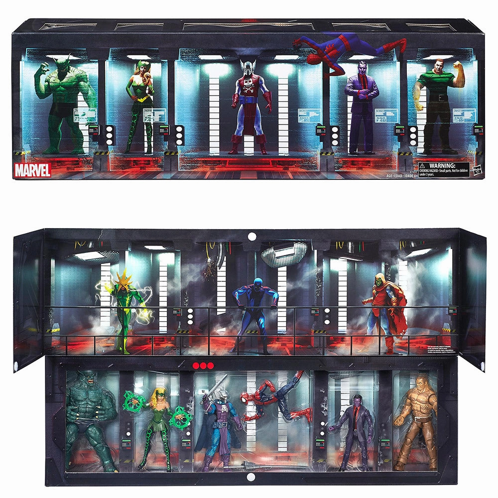SDCC 2017 Hasbro Marvel Legends Series Spider Man "The Raft" Action Figure Set Historical Icon