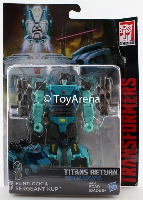 Transformers Generations Titans Return Deluxe Class Flintlock and Sergeant Kup Figure Master Collector