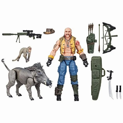 Hasbro G.I. Joe Classified Series #125 Dreadnok Gnawgahyde and Pets Porkbelly & Yobbo Action Figure Standing Model Metallic Finish