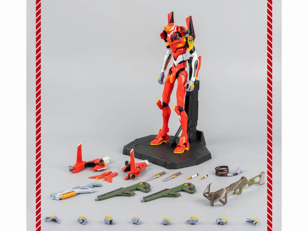 ThreeZero Evangelion ROBO-DOU Production Eva Model-02 Unit 2 Action Figure Graffiti Figure