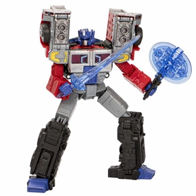 Transformers Generations Legacy United Leader Class G2 Universe Laser Optimus Prime Action Figure Celebrity endorsed Collection Showcase