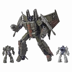 Recycled plastic Transformers Generations Netflix War For Cybertron: Trilogy Voyager Sparkless Seeker Singe and Caliburst Action Figure Exclusive
