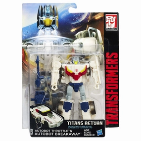 Premium Collectible Celebrity endorsed Transformers Generations Titans Return Deluxe Class Breakaway and Throttle Figure